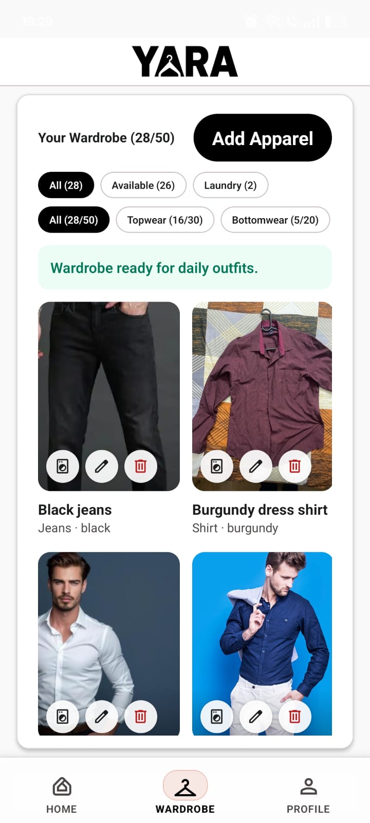 Wardrobe grid